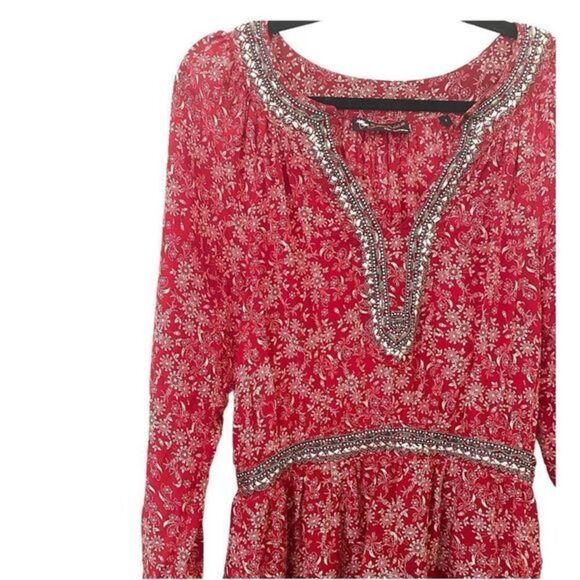 THE KOOPLES Sunrise Embellished Bohemian‎ Mini Dress Sz 2 - Picture 3 of 4